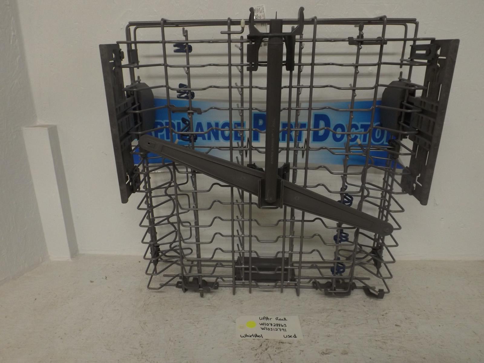 Whirlpool Dishwasher W10728863 W10312791 Upper Rack Used Whirlpool Dishwasher W10728863 W10312791 Upper Rack Used